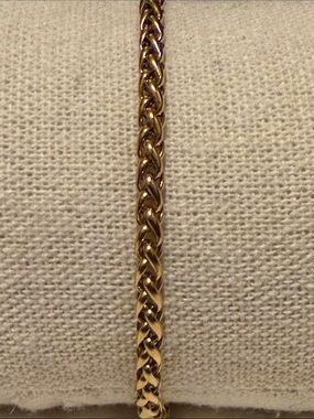 18k gold plated stainless steel Gold Braided Chain Bracelet - Women Jewelry